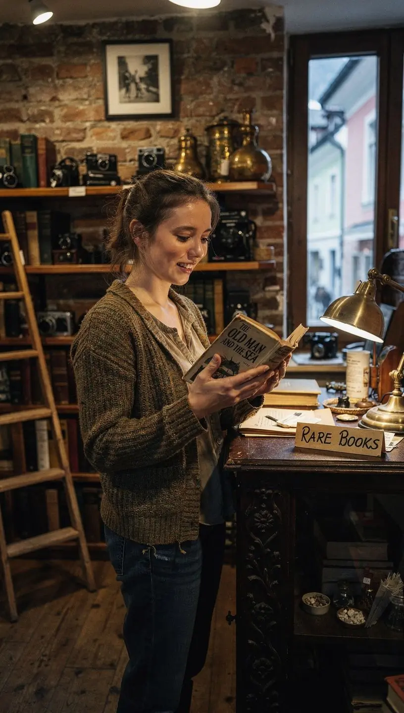 Ein seltener erster Druck eines klassischen Werkes, umgeben von Sammlerstücken und antiken Lesezeichen.