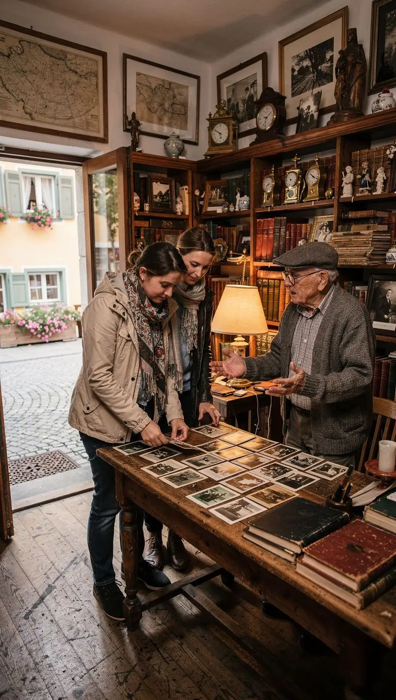 Ein Vintage-Sammelobjekt, das eine alte Landkarte zeigt, eingefasst in einem dekorativen Rahmen.